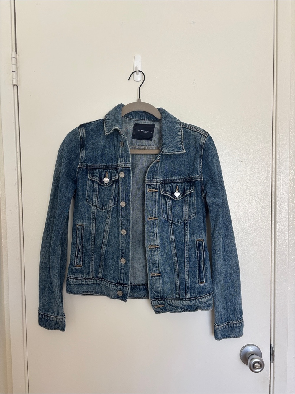 Lucky Brand Denim Jacket in Light Blue with Navy Label